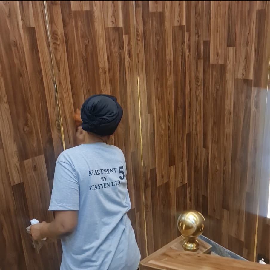 Staff cleaning